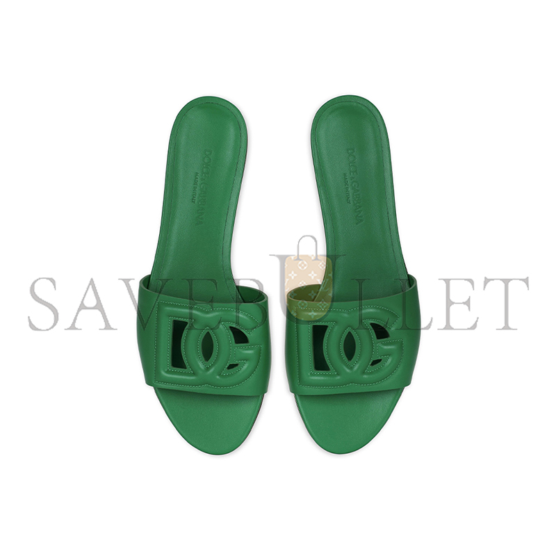 DOLCE GABBANA CALFSKIN SLIDERS WITH DG LOGO CQ0436AY32987192 DOLCE GABBANA CALFSKIN SLIDERS WITH DG LOGO CQ0436AY32987192